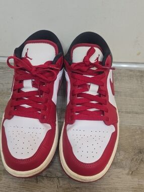 Jordan Women's Low-Top Sneakers in Red, White and Black
